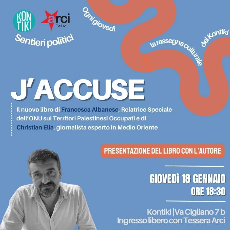 Locandina: presentazione del libro "J'accuse" con Christian Elia