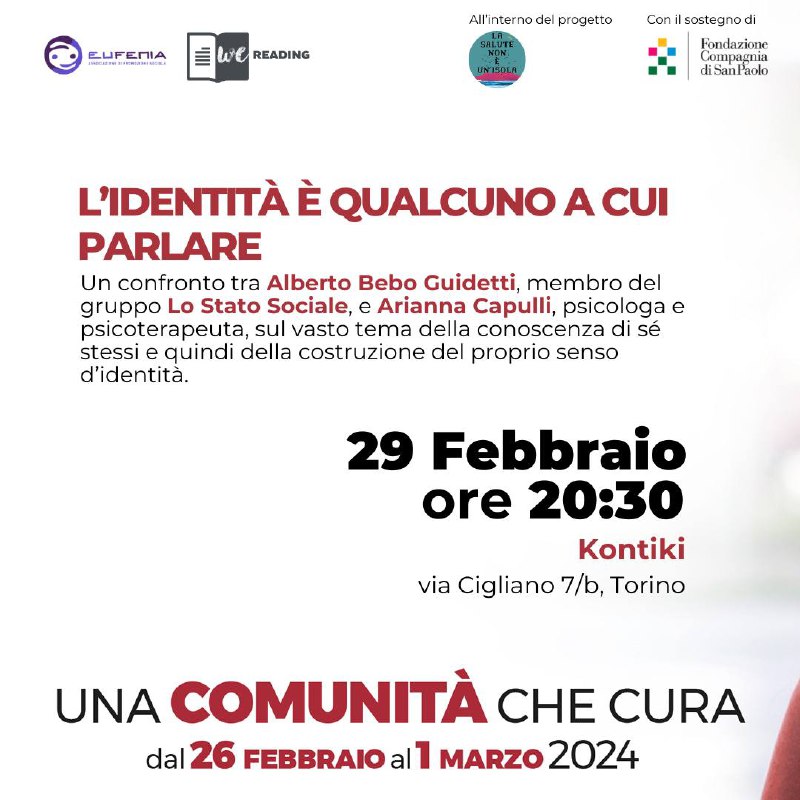 Locandina "L'identità è qualcuno a cui parlare"